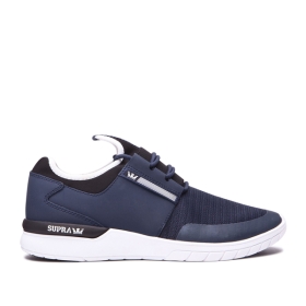 Tenis Bajos Supra FLOW RUN Hombre Azul Marino/Blancas (MX-71050)